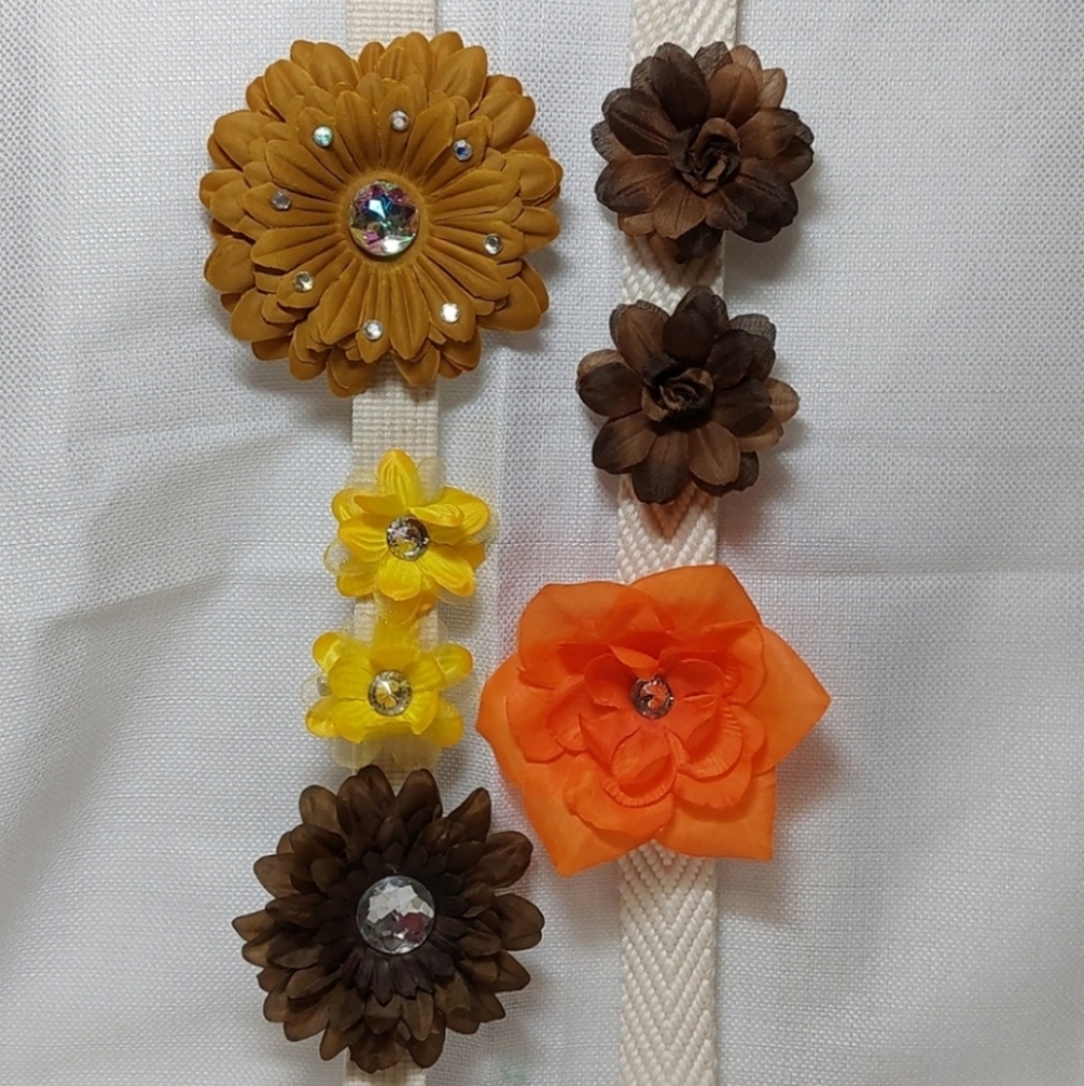 Flower Hair Clips☆Autumn Colors☆Set of 6